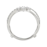 14K WHITE GOLD 1 1/4CT ROUND/PEAR DIAMOND LADIES WRAP RING